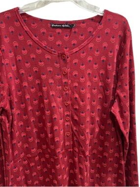 Gudrun Sjoden Women’s Floral Patterned Button-Front Knit Dress Sz L NWOT